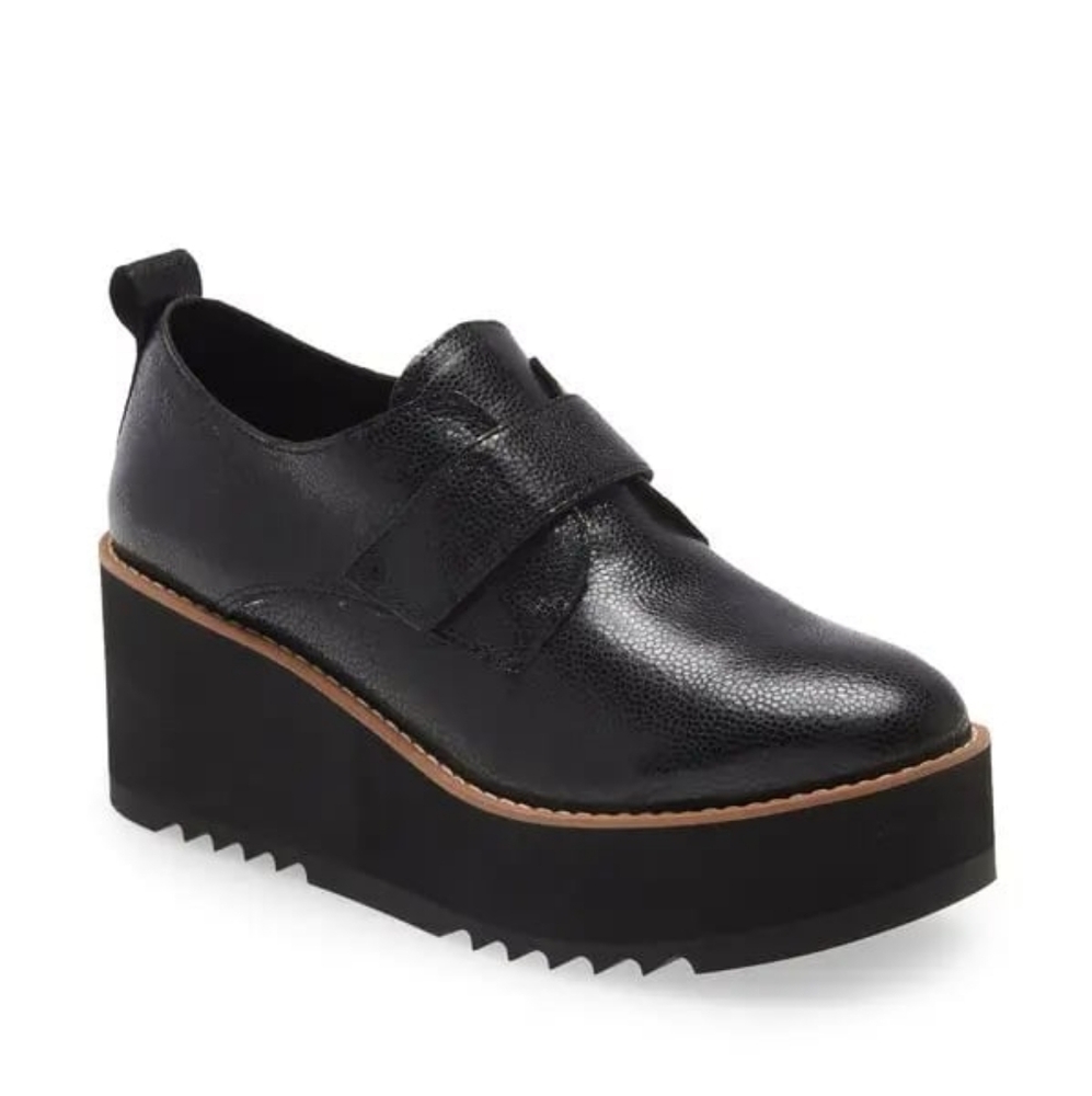 Eileen Fisher Black Leather Platform Shoes